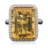 Image 1 : 14KT White and Yellow Gold 11.18ct Citrine and Diamond Ring