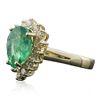 Image 2 : 14KT Yellow Gold 2.86ct Emerald and Diamond Ring