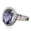 Image 2 : 14KT White Gold 5.22ct Tanzanite and Diamond Ring