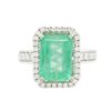 Image 1 : 14KT Two-Tone Gold 4.87ct Emerald and Diamond Ring