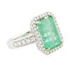 Image 2 : 14KT Two-Tone Gold 4.87ct Emerald and Diamond Ring