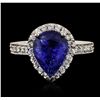 Image 1 : 14KT White Gold 3.14ct Tanzanite and Diamond Ring