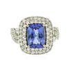 Image 1 : 14KT White Gold 2.84ct Tanzanite and Diamond Ring