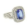 Image 2 : 14KT White Gold 2.84ct Tanzanite and Diamond Ring