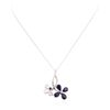 Image 1 : 14KT White Gold 4.80ctw Sapphire and Diamond Pendant With Chain