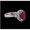 Image 2 : 18KT White Gold 1.63ct Ruby and Diamond Ring