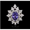 Image 1 : 14KT White Gold 2.45ct Tanzanite and Diamond Ring