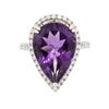 Image 1 : 14KT White Gold 10.41ct Amethyst and Diamond Ring