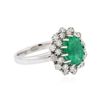 Image 2 : 14KT White Gold 3.03ct Emerald and Diamond Ring