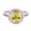 Image 1 : 14KT White Gold GIA Certified 2.47ctw Sapphire and Diamond Ring