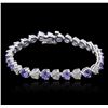Image 1 : 14KT White Gold 12.69ctw Tanzanite and Diamond Bracelet