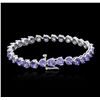 Image 2 : 14KT White Gold 12.69ctw Tanzanite and Diamond Bracelet