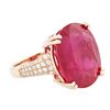 Image 2 : 14KT Rose Gold 20.77ct Ruby and Diamond Ring