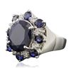 Image 2 : 14KT White Gold 6.95ctw Sapphire and Diamond Ring