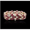 Image 2 : 14KT Yellow Gold 34.56ctw Ruby and Diamond Bracelet