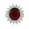Image 1 : 14KT White Gold 6.56ct Ruby and Diamond Ring