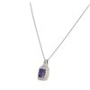 Image 3 : 14KT White Gold 2.53ct Tanzanite and Diamond Pendant With Chain
