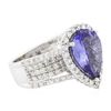 Image 2 : 14KT White Gold 4.81ct Tanzanite and Diamond Ring