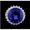 Image 1 : 14KT White Gold GIA Certified 30.20ct Tanzanite and Diamond Ring