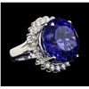 Image 2 : 14KT White Gold GIA Certified 30.20ct Tanzanite and Diamond Ring