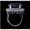 Image 3 : 14KT White Gold GIA Certified 30.20ct Tanzanite and Diamond Ring