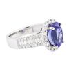 Image 2 : 14KT White Gold 3.59ct Tanzanite and Diamond Ring