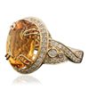 Image 2 : 14KT Yellow Gold 7.71ct Citrine Quartz and Diamond Ring