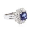 Image 2 : 14KT White Gold 3.13ct Sapphire and Diamond Ring