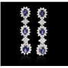 Image 1 : 14KT White Gold 3.06ctw Sapphire and Diamond Earrings