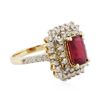 Image 2 : 14KT Yellow Gold 2.62ct Ruby and Diamond Ring