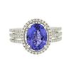 Image 1 : 14KT White Gold 2.88ct Tanzanite and Diamond Ring