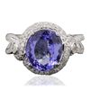 Image 1 : 14KT White Gold 3.94ct Tanzanite and Diamond Ring