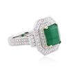 Image 2 : 14KT Two-Tone Gold 3.24ct Emerald and Diamond Ring