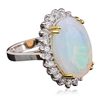 Image 2 : 14KT Two-Tone Gold 10.65ct Opal and Diamond Ring