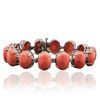 Image 1 : 14KT White Gold 64.92ctw Coral and Diamond Bracelet