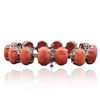 Image 2 : 14KT White Gold 64.92ctw Coral and Diamond Bracelet