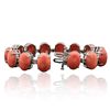 Image 3 : 14KT White Gold 64.92ctw Coral and Diamond Bracelet