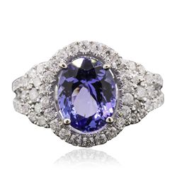 14KT White Gold 2.63ct Tanzanite and Diamond Ring