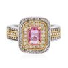Image 1 : 14KT Two-Tone Gold 1.18ct Pink Sapphire and Diamond Ring