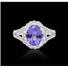 Image 1 : 18KT White Gold 2.85ct Tanzanite and Diamond Ring