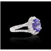 Image 2 : 18KT White Gold 2.85ct Tanzanite and Diamond Ring