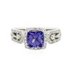 Image 1 : 18KT White Gold 1.62ct Tanzanite and Diamond Ring