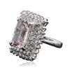 Image 2 : 14KT White Gold 6.20ct Morganite and Diamond Ring