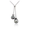 Image 2 : 18KT White Gold Pearl and Diamond Necklace