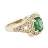 Image 2 : 14KT Yellow Gold 1.59ct Emerald and Diamond Ring