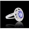 Image 2 : 14KT White Gold 2.17ct Tanzanite and Diamond Ring
