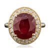 Image 1 : 14KT Yellow Gold 6.97ct Ruby and Diamond Ring