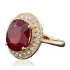 Image 2 : 14KT Yellow Gold 6.97ct Ruby and Diamond Ring