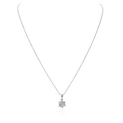 14KT White Gold 1.25ctw Diamond Pendant With Chain
