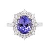 Image 1 : 14KT White Gold 3.49ct Tanzanite and Diamond Ring